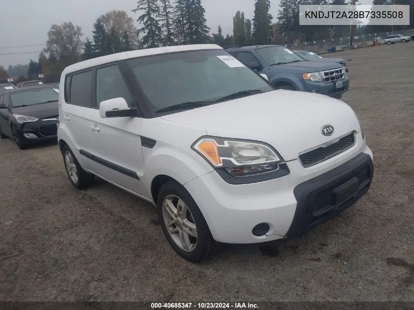 2011 Kia Soul + VIN: KNDJT2A28B7335508 Lot: 40685347