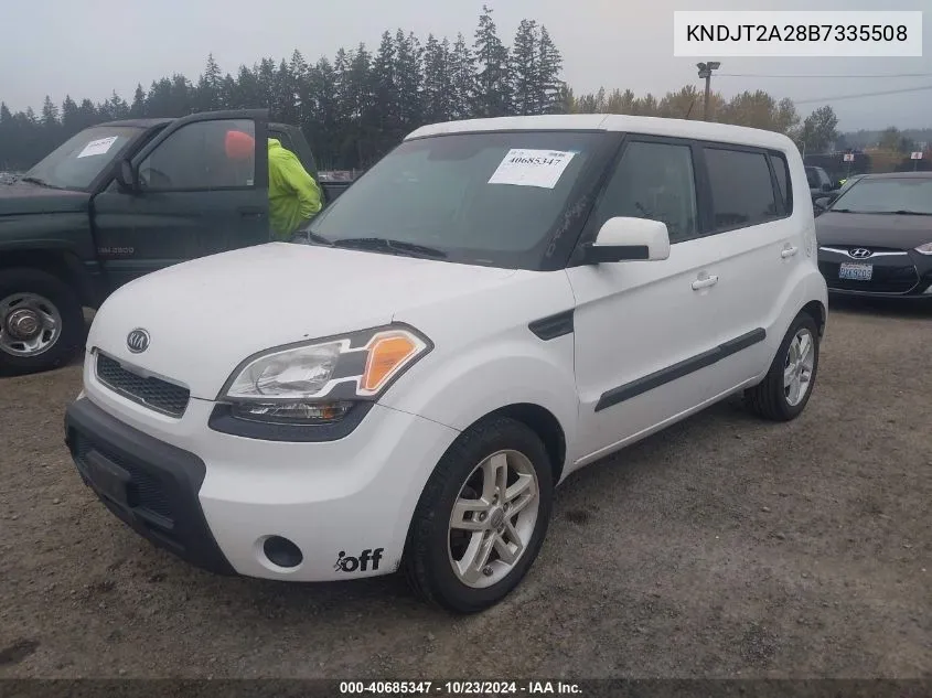 2011 Kia Soul + VIN: KNDJT2A28B7335508 Lot: 40685347