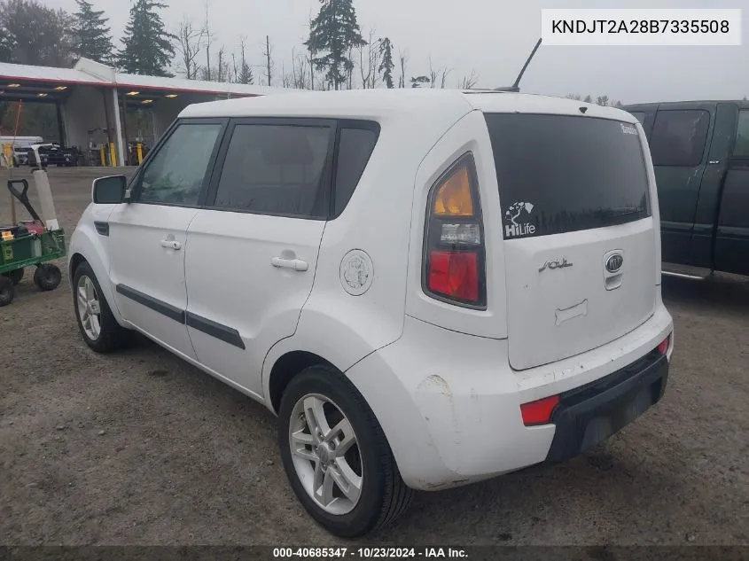 2011 Kia Soul + VIN: KNDJT2A28B7335508 Lot: 40685347