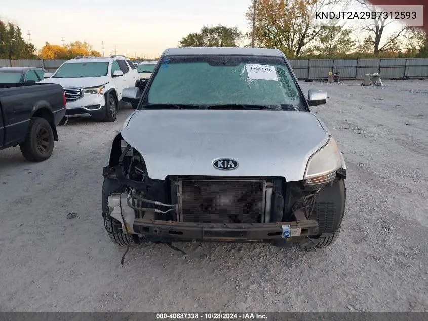 2011 Kia Soul + VIN: KNDJT2A29B7312593 Lot: 40687338