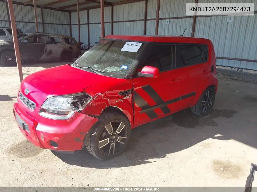 2011 Kia Soul + VIN: KNDJT2A26B7294473 Lot: 40689288