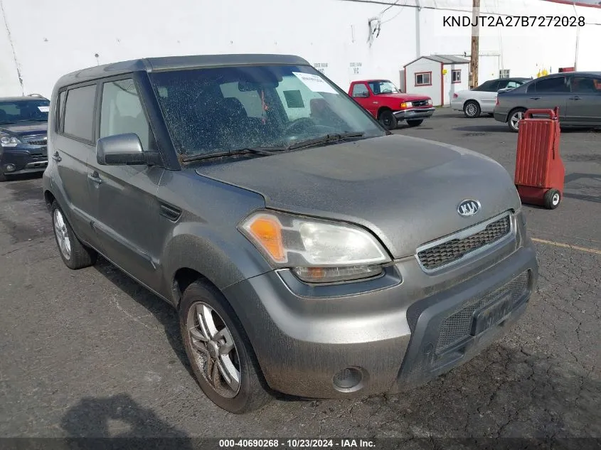 2011 Kia Soul + VIN: KNDJT2A27B7272028 Lot: 40690268