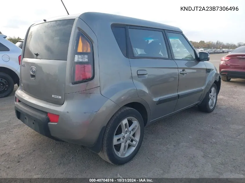 2011 Kia Soul + VIN: KNDJT2A23B7306496 Lot: 40704516