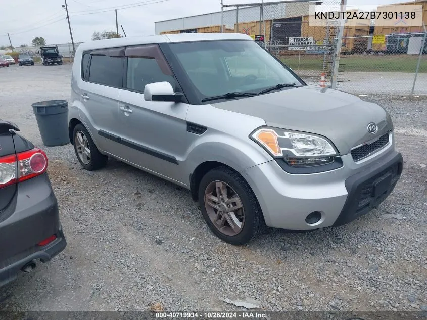 2011 Kia Soul + VIN: KNDJT2A27B7301138 Lot: 40719934