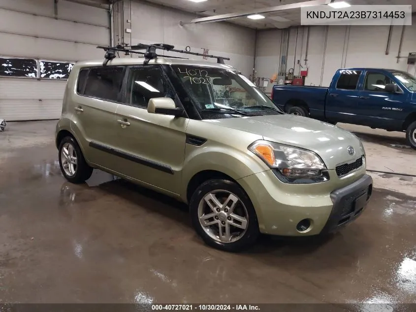 2011 Kia Soul + VIN: KNDJT2A23B7314453 Lot: 40727021