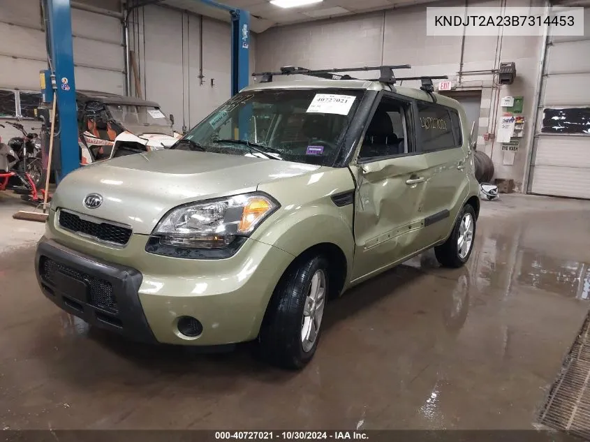 2011 Kia Soul + VIN: KNDJT2A23B7314453 Lot: 40727021