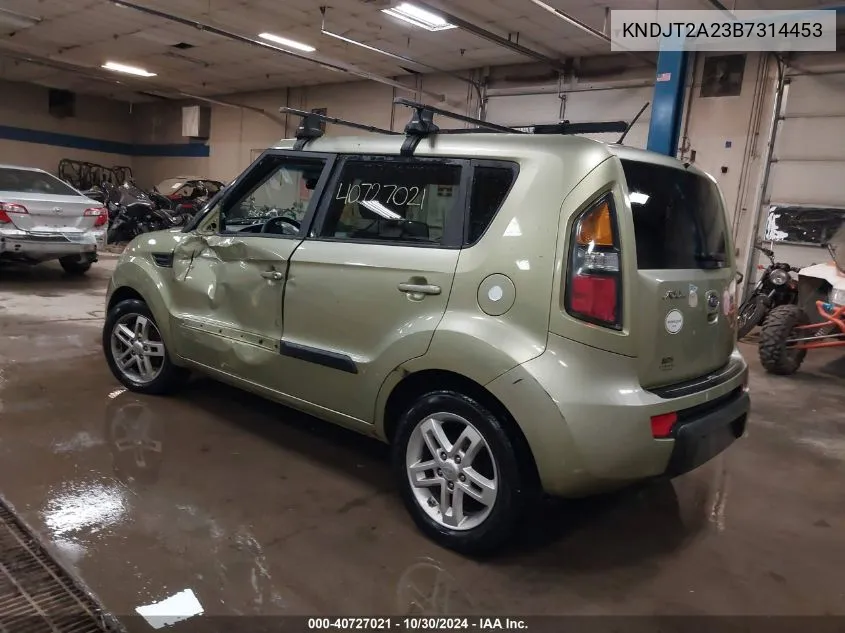 2011 Kia Soul + VIN: KNDJT2A23B7314453 Lot: 40727021