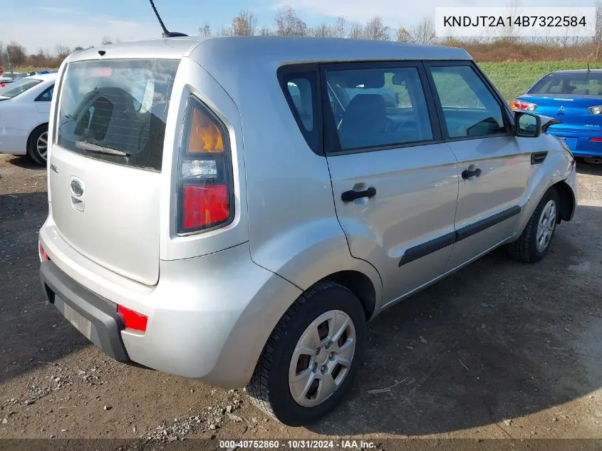 2011 Kia Soul VIN: KNDJT2A14B7322584 Lot: 40752860