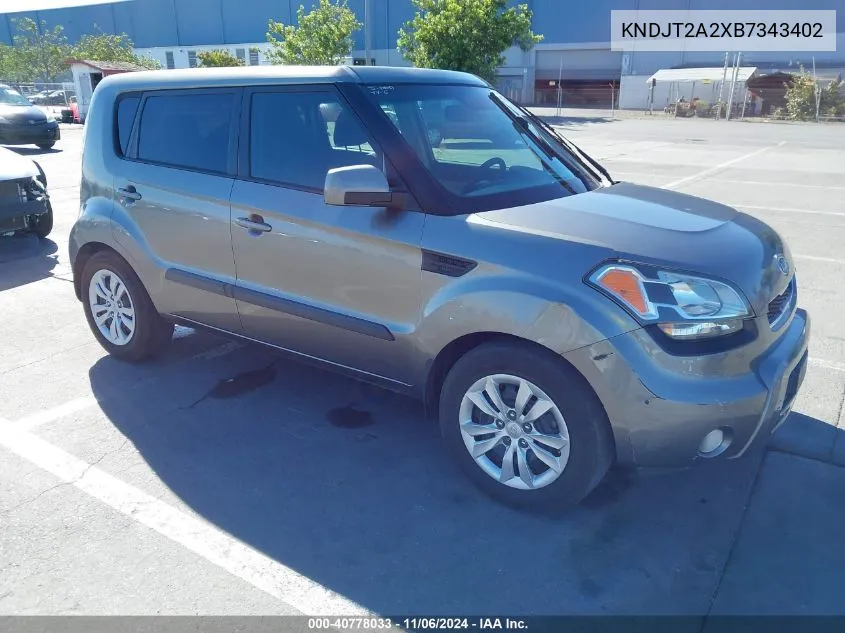 2011 Kia Soul ! VIN: KNDJT2A2XB7343402 Lot: 40778033