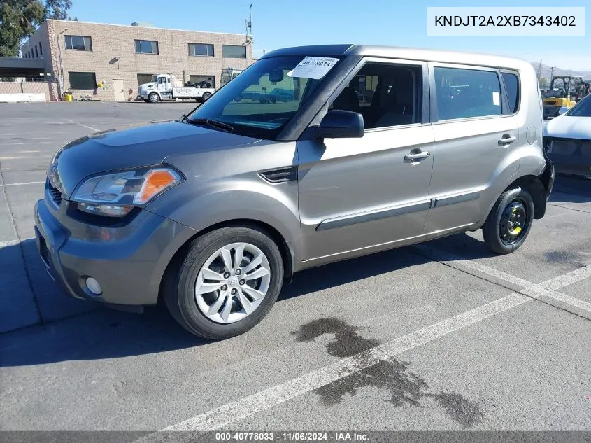 2011 Kia Soul ! VIN: KNDJT2A2XB7343402 Lot: 40778033