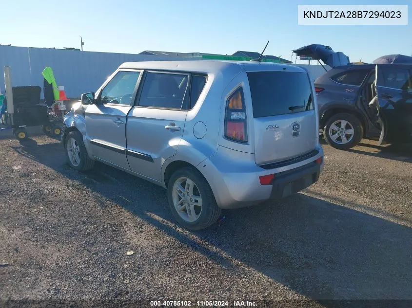 2011 Kia Soul + VIN: KNDJT2A28B7294023 Lot: 40785102