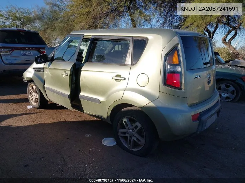 2011 Kia Soul + VIN: KNDJT2A20B7241591 Lot: 40790757