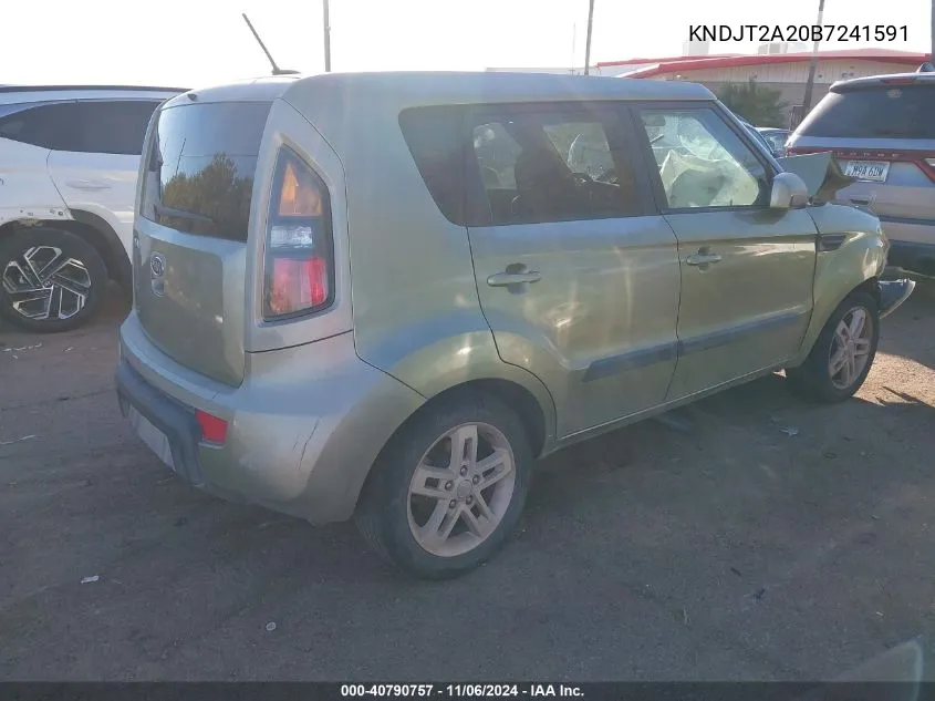 2011 Kia Soul + VIN: KNDJT2A20B7241591 Lot: 40790757