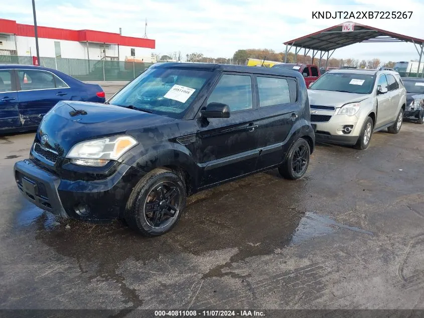 2011 Kia Soul + VIN: KNDJT2A2XB7225267 Lot: 40811008