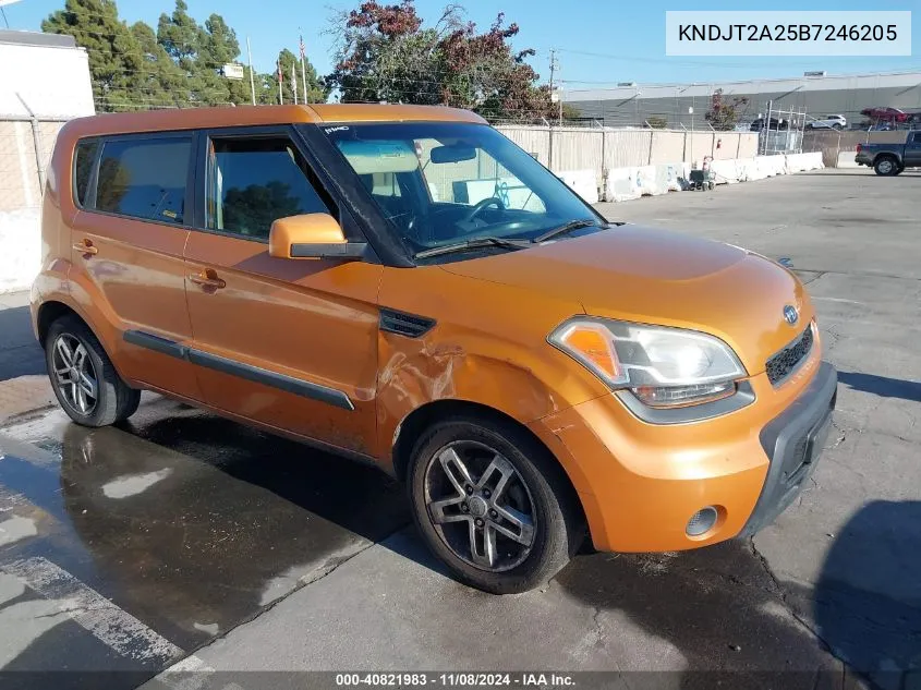 2011 Kia Soul + VIN: KNDJT2A25B7246205 Lot: 40821983