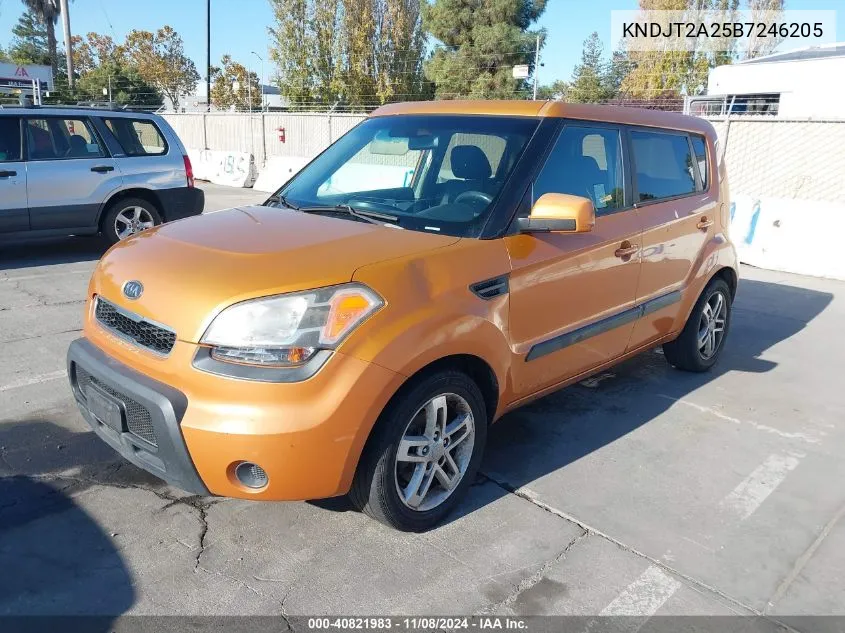 2011 Kia Soul + VIN: KNDJT2A25B7246205 Lot: 40821983