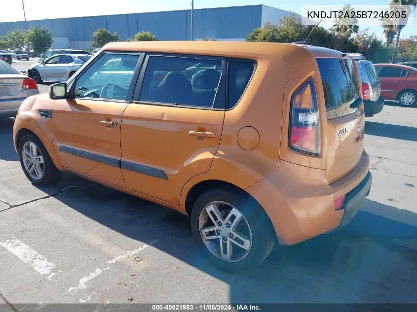 2011 Kia Soul + VIN: KNDJT2A25B7246205 Lot: 40821983