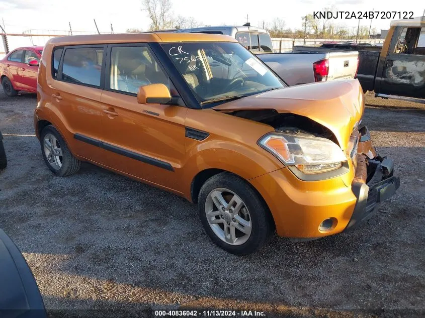 2011 Kia Soul + VIN: KNDJT2A24B7207122 Lot: 40836042