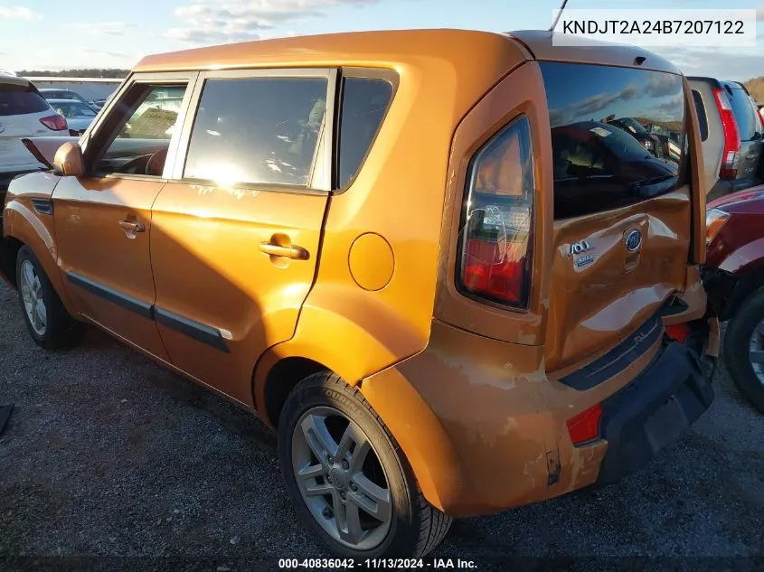 2011 Kia Soul + VIN: KNDJT2A24B7207122 Lot: 40836042