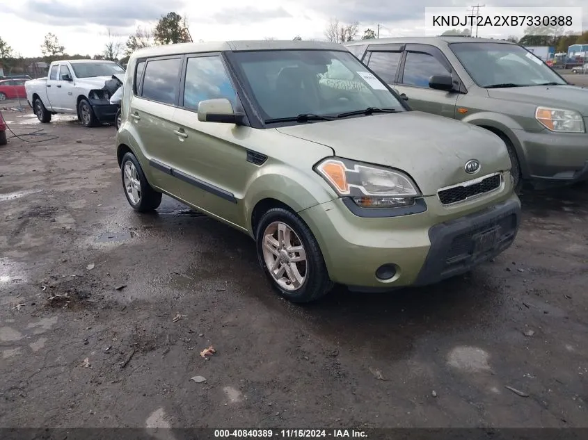 2011 Kia Soul + VIN: KNDJT2A2XB7330388 Lot: 40840389