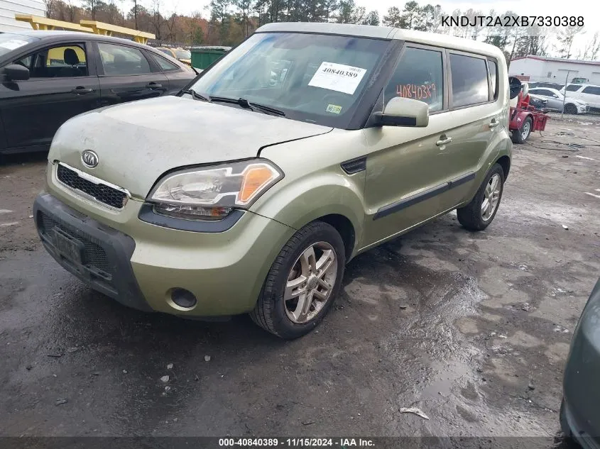 2011 Kia Soul + VIN: KNDJT2A2XB7330388 Lot: 40840389