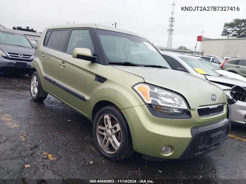 2011 Kia Soul + VIN: KNDJT2A27B7327416 Lot: 40840903