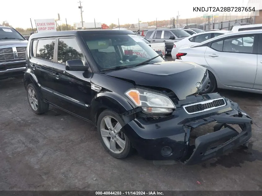 2011 Kia Soul + VIN: KNDJT2A28B7287654 Lot: 40844203