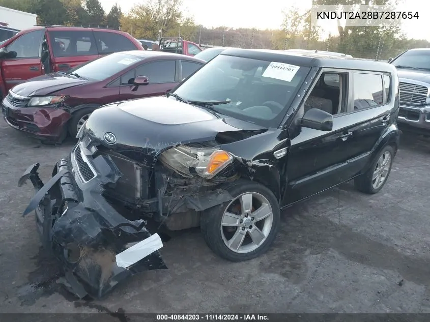 2011 Kia Soul + VIN: KNDJT2A28B7287654 Lot: 40844203