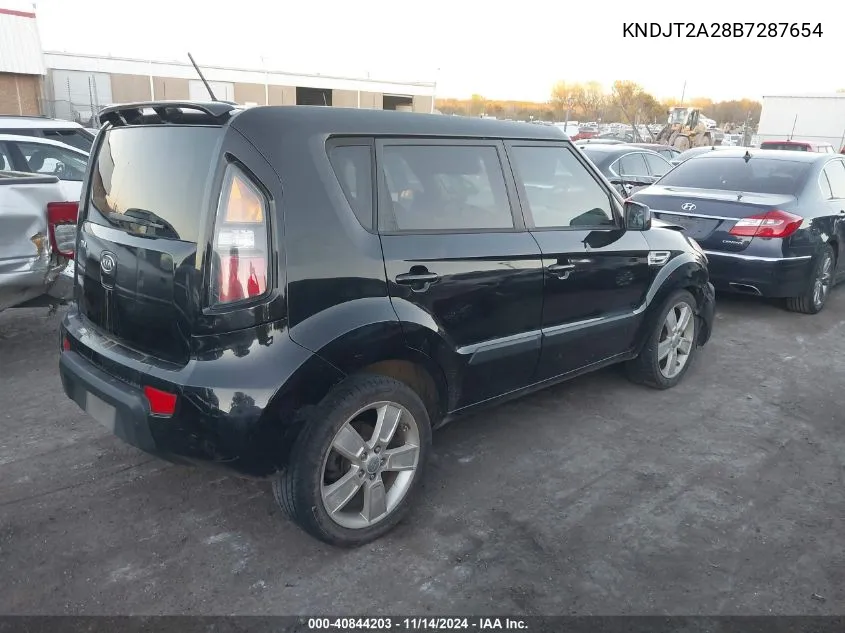 2011 Kia Soul + VIN: KNDJT2A28B7287654 Lot: 40844203