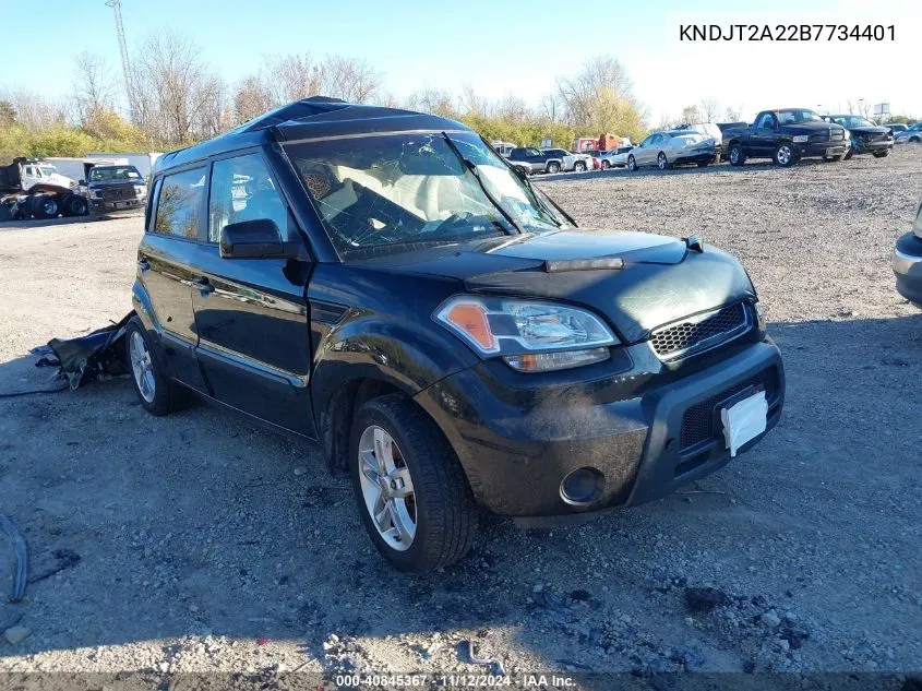 2011 Kia Soul + VIN: KNDJT2A22B7734401 Lot: 40845367