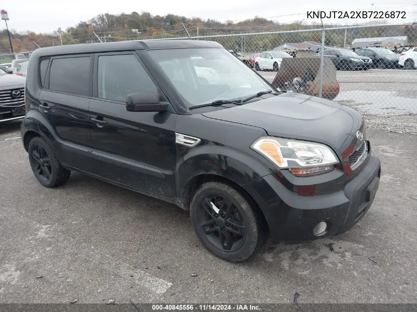 2011 Kia Soul + VIN: KNDJT2A2XB7226872 Lot: 40845556