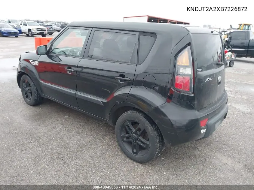 2011 Kia Soul + VIN: KNDJT2A2XB7226872 Lot: 40845556