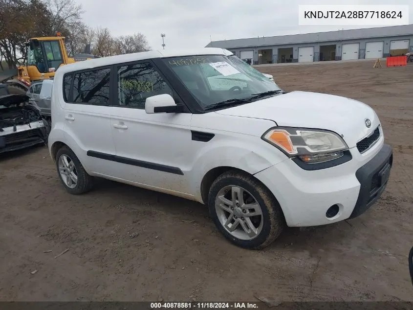 2011 Kia Soul + VIN: KNDJT2A28B7718624 Lot: 40878581