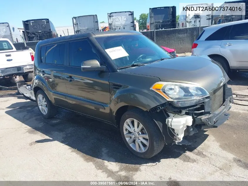 2012 Kia Soul + VIN: KNDJT2A60C7374016 Lot: 39587581