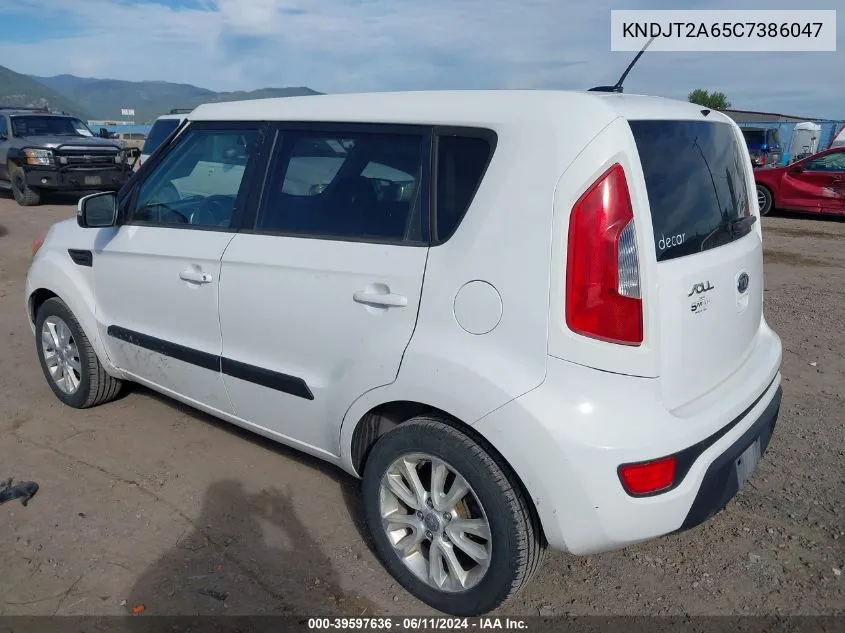 2012 Kia Soul + VIN: KNDJT2A65C7386047 Lot: 39597636