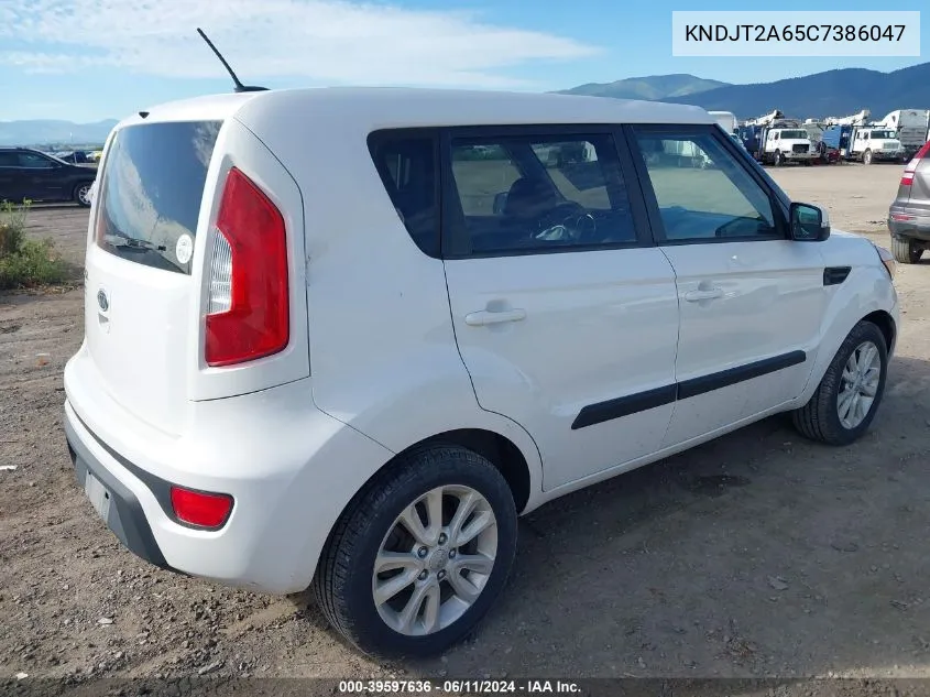 2012 Kia Soul + VIN: KNDJT2A65C7386047 Lot: 39597636