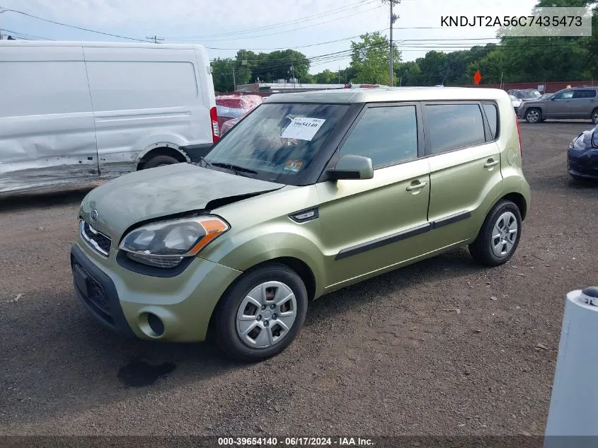 2012 Kia Soul VIN: KNDJT2A56C7435473 Lot: 39654140