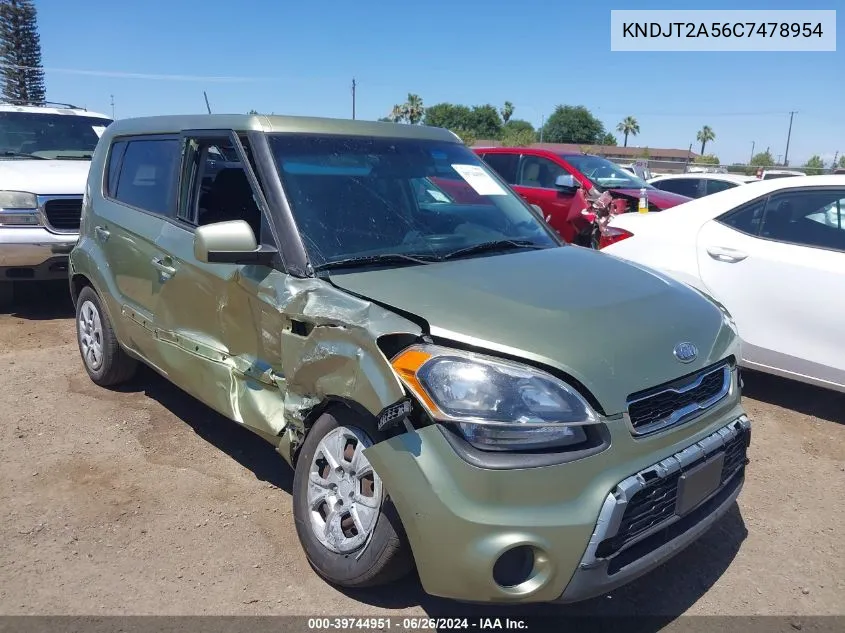 2012 Kia Soul VIN: KNDJT2A56C7478954 Lot: 39744951