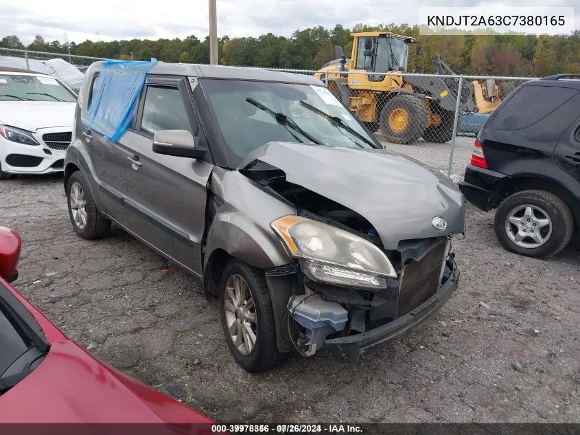 2012 Kia Soul + VIN: KNDJT2A63C7380165 Lot: 39978356