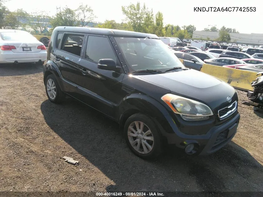 2012 Kia Soul + VIN: KNDJT2A64C7742553 Lot: 40016249