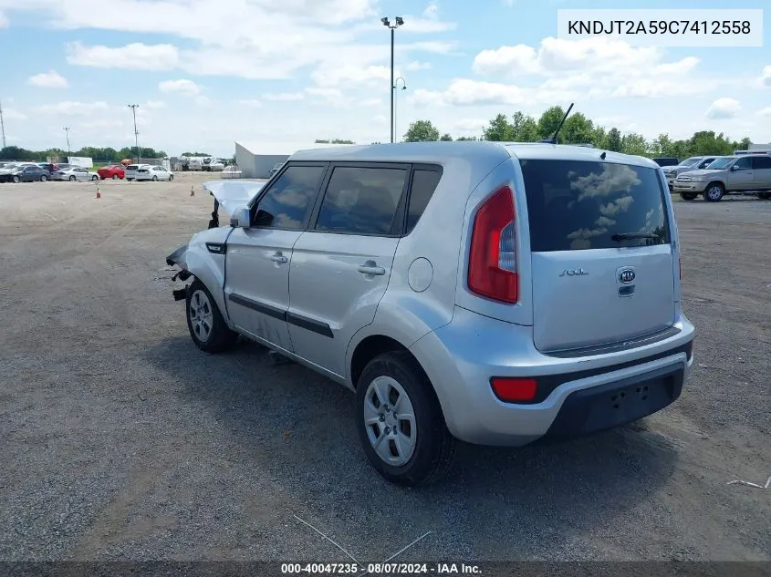 2012 Kia Soul VIN: KNDJT2A59C7412558 Lot: 40047235