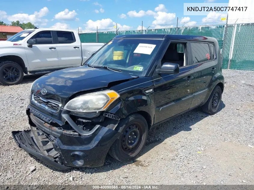 2012 Kia Soul VIN: KNDJT2A50C7747417 Lot: 40098568