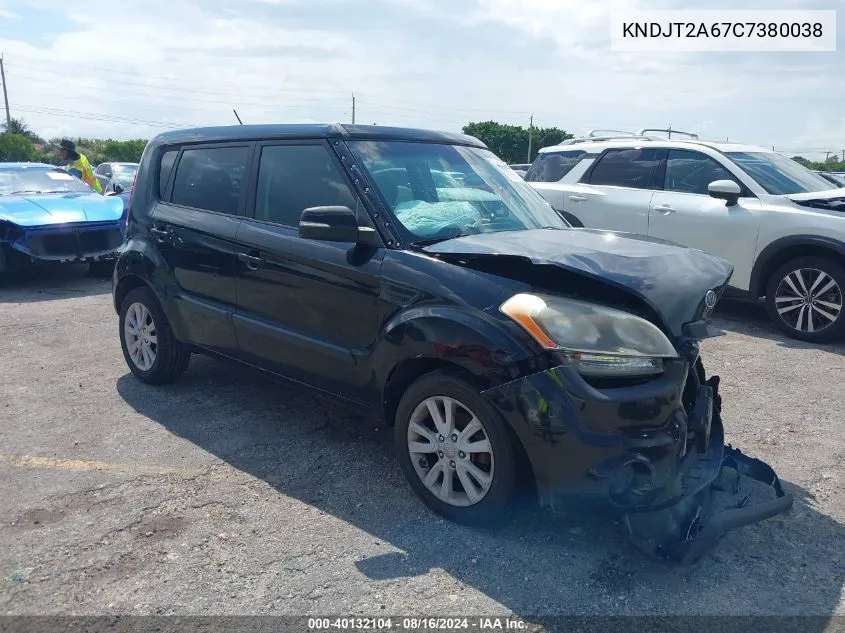 2012 Kia Soul + VIN: KNDJT2A67C7380038 Lot: 40132104