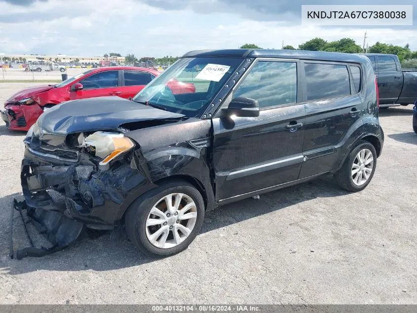 2012 Kia Soul + VIN: KNDJT2A67C7380038 Lot: 40132104