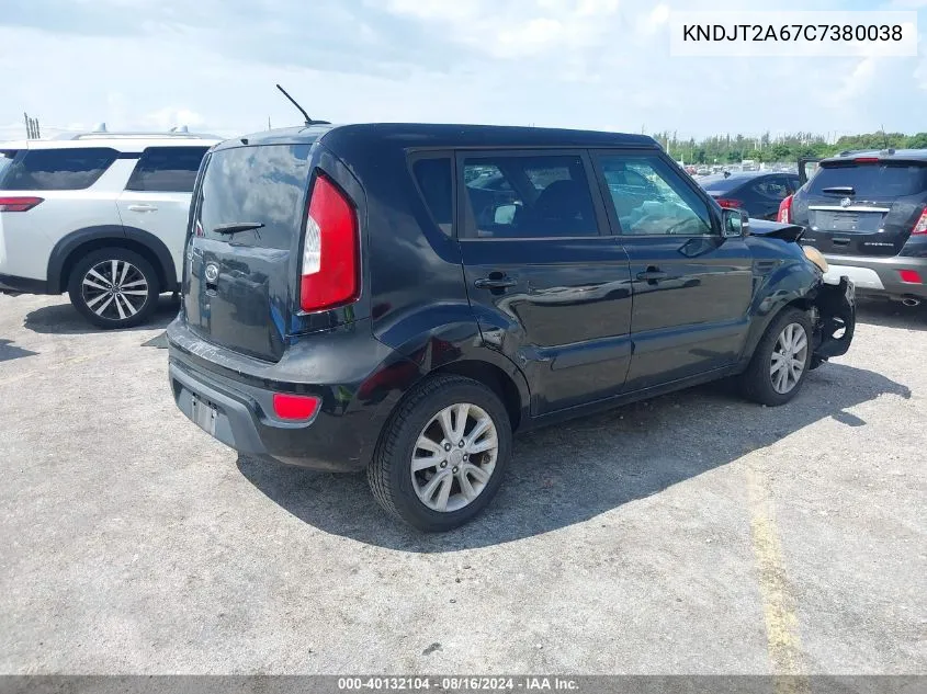 2012 Kia Soul + VIN: KNDJT2A67C7380038 Lot: 40132104