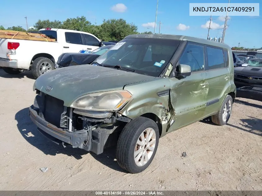 2012 Kia Soul + VIN: KNDJT2A61C7409291 Lot: 40134158