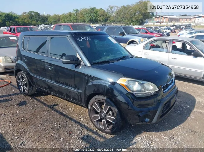 2012 Kia Soul + VIN: KNDJT2A67C7354958 Lot: 40160837