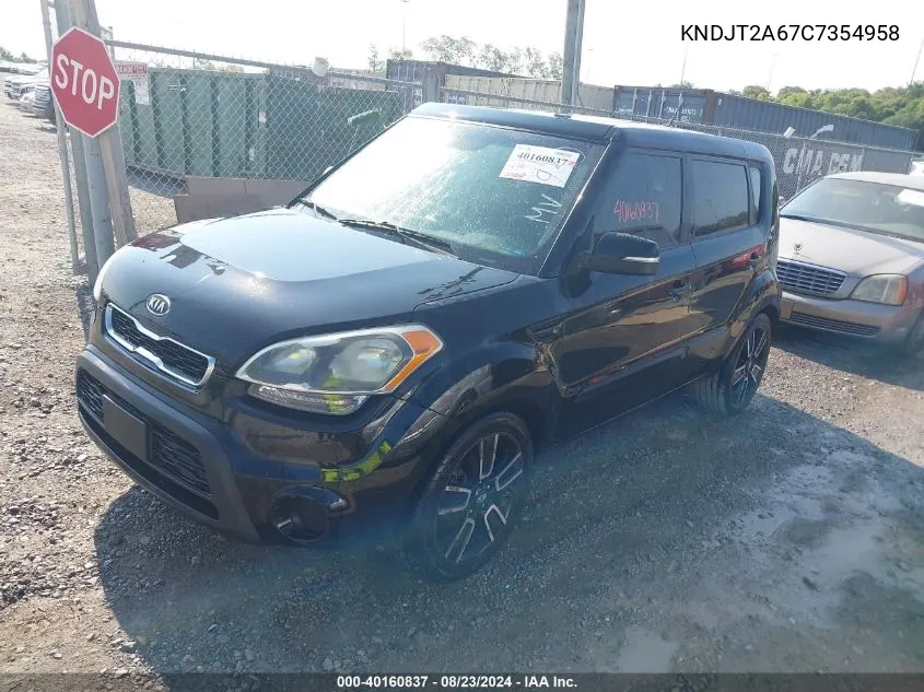 2012 Kia Soul + VIN: KNDJT2A67C7354958 Lot: 40160837