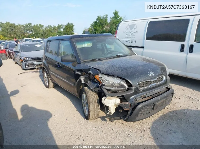 2012 Kia Soul VIN: KNDJT2A57C7360167 Lot: 40196544