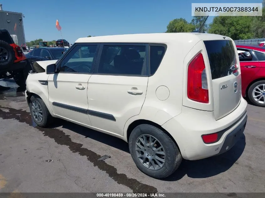 2012 Kia Soul VIN: KNDJT2A50C7388344 Lot: 40198459